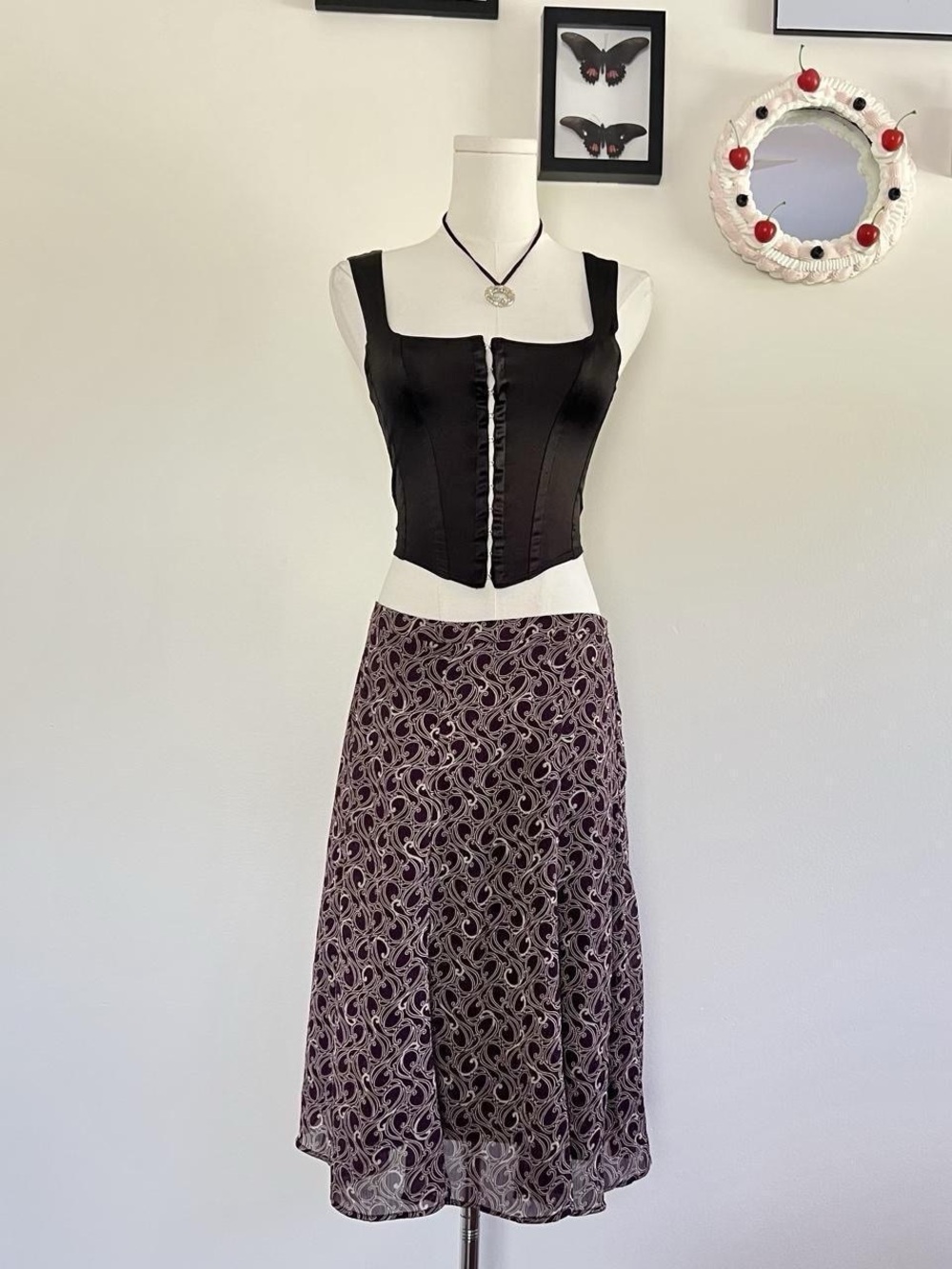 George Abstract Midi purple print Skirt Size large
